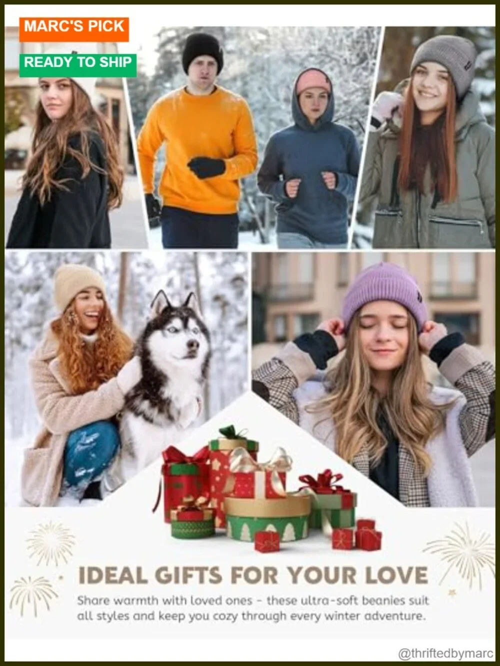 Satin Lined Beanie 3 Pack Winter Knit Skull Cap for Women Men